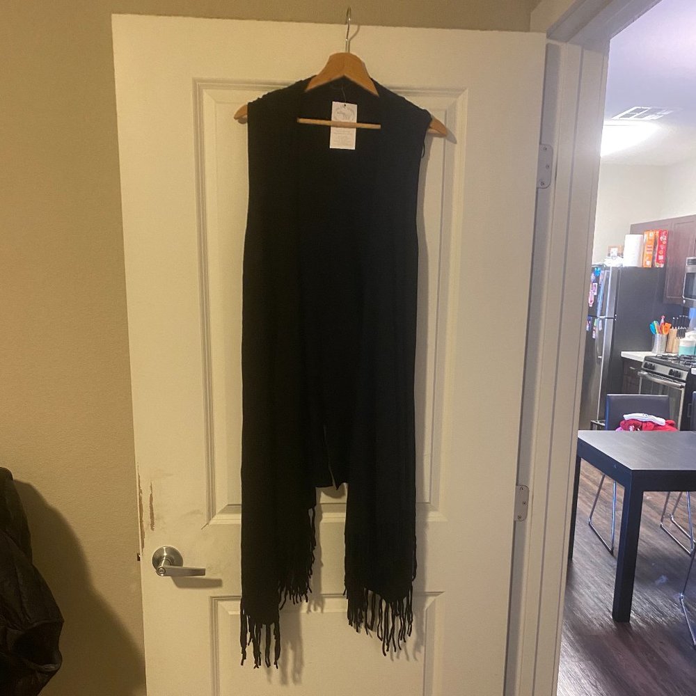 YBL Long Cardigan Tank with Hood